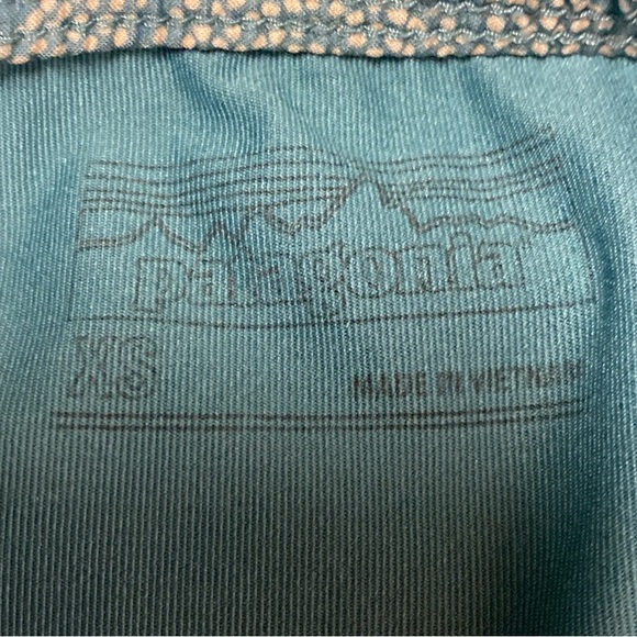 Patagonia XS Fleetwith Skort Skirt Green Print Pockets Drawstring - Picture 7 of 8